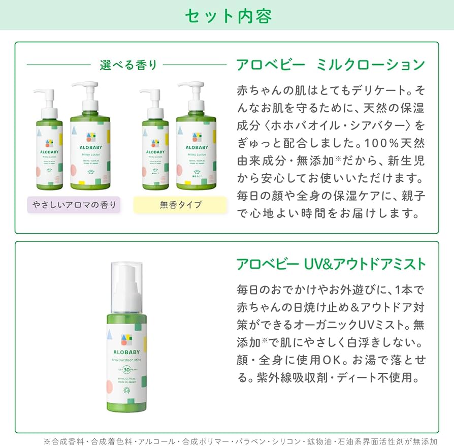 ✨大人気2点セット アロベビー ミルキーローション ビッグボトル 無香＆香付き アロベビー ミルクローション（ベビーローション） ビッグボトル